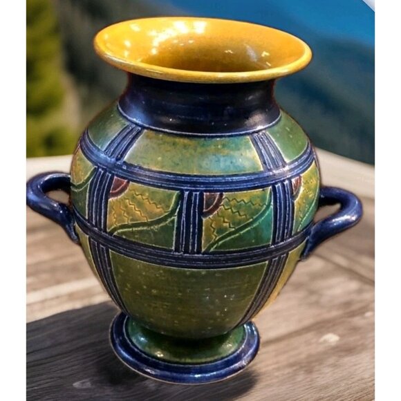 Richard Meyer Santa Fe Studio Art Pottery 8"  Amphora Tall Urn Vase Signed 1999 - Picture 1 of 10